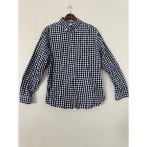 Merona  Men's Plaid Long Sleeve Blue sz Large